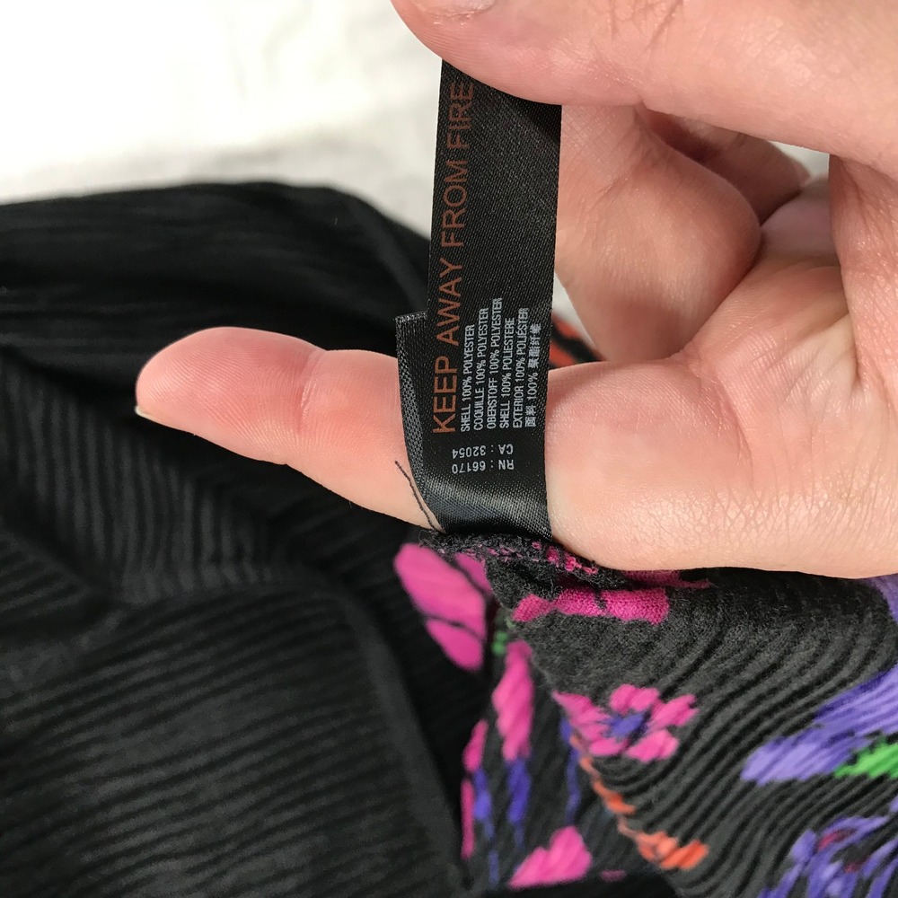 Anthropologie Black Floral Pleated Crinkle Maxi Dress Large Adjustable Straps - Picture 5 of 6